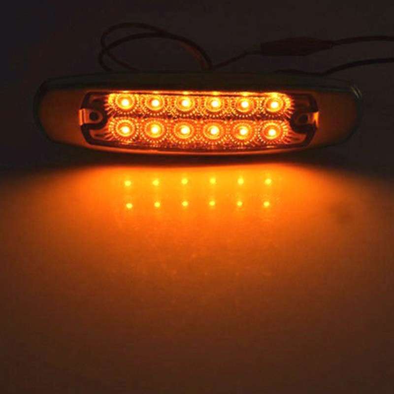 4 PCS MK-338 DC12-24V Truck 12LEDs Side Clearance Maker Light (Red Light)