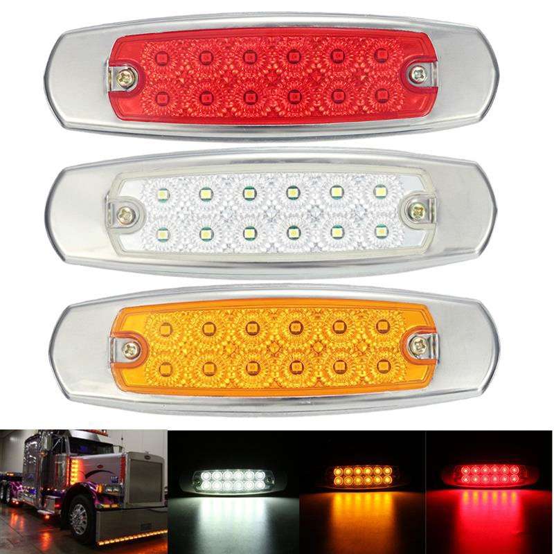 4 PCS MK-338 DC12-24V Truck 12LEDs Side Clearance Maker Light (Red Light)