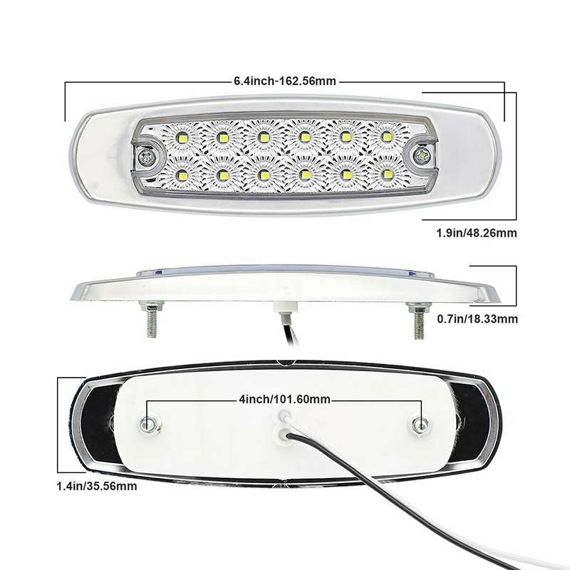 4 PCS MK-338 DC12-24V Truck 12LEDs Side Clearance Maker Light (Red Light)