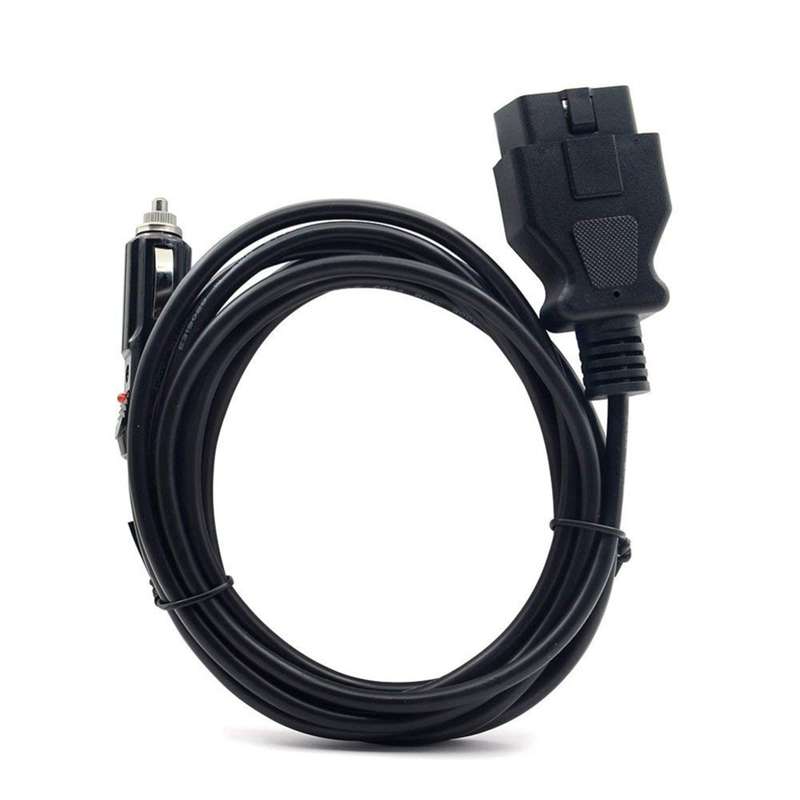 OBD II Car ECU Emergency Power Supply Cable Memory Saver with Alligator Clip-On Cigarette Lighter Po