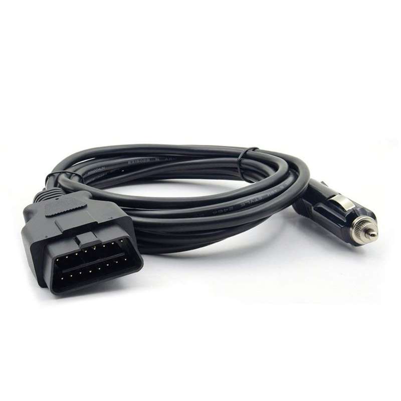 OBD II Car ECU Emergency Power Supply Cable Memory Saver with Alligator Clip-On Cigarette Lighter Po