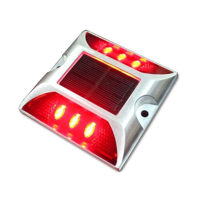 Solar Square Road Stud Light Car Guidance Light Road Deceleration Light, Flashing Bright Version (Wh