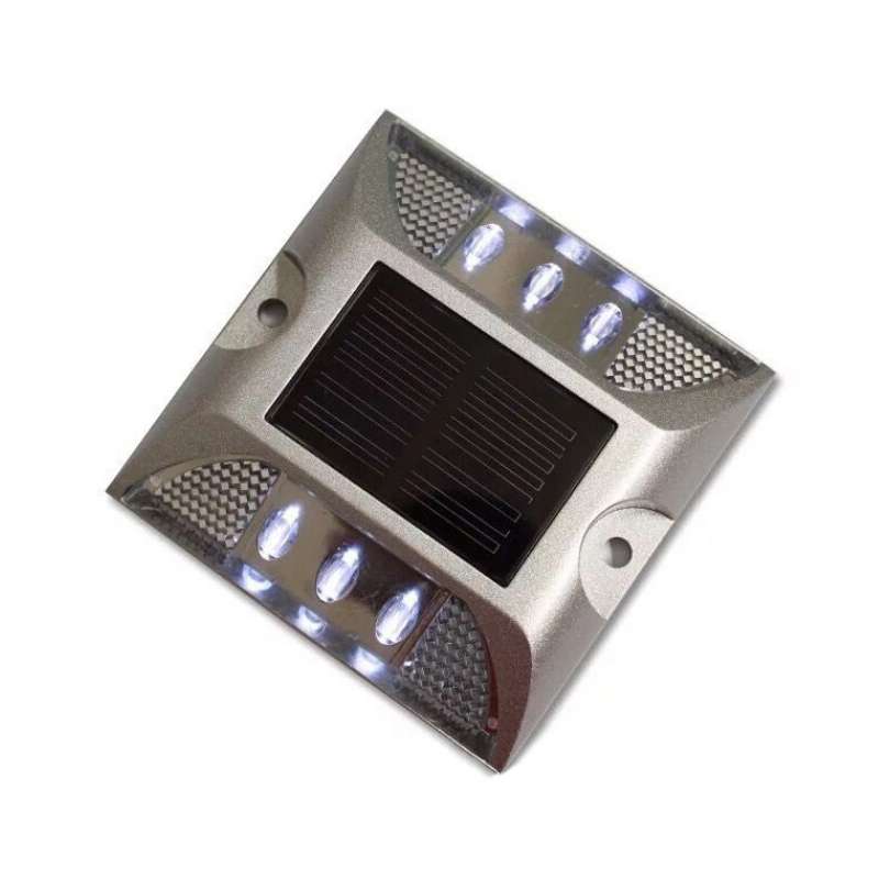 Solar Square Road Stud Light Car Guidance Light Road Deceleration Light, Flashing Bright Version (Wh