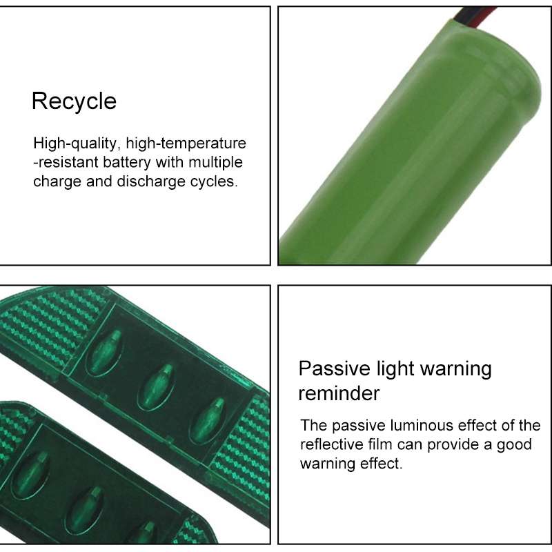 Solar Square Road Stud Light Car Guidance Light Road Deceleration Light, Flashing Bright Version (Wh