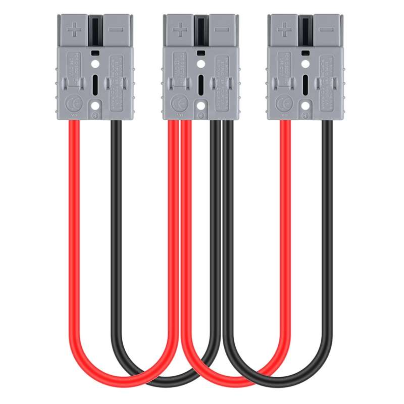 50A 600V Battery Charger Battery Quick Disconnect Plug Trailer Winch Connector with 1FT Cable (1 Rou