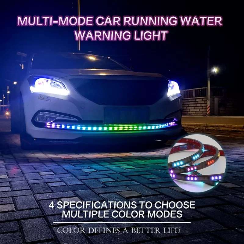 Z06-60CM 60cm DC12V-24V Car Front Grille LED RGB Daytime Running Lights Strip Colorful Lamp