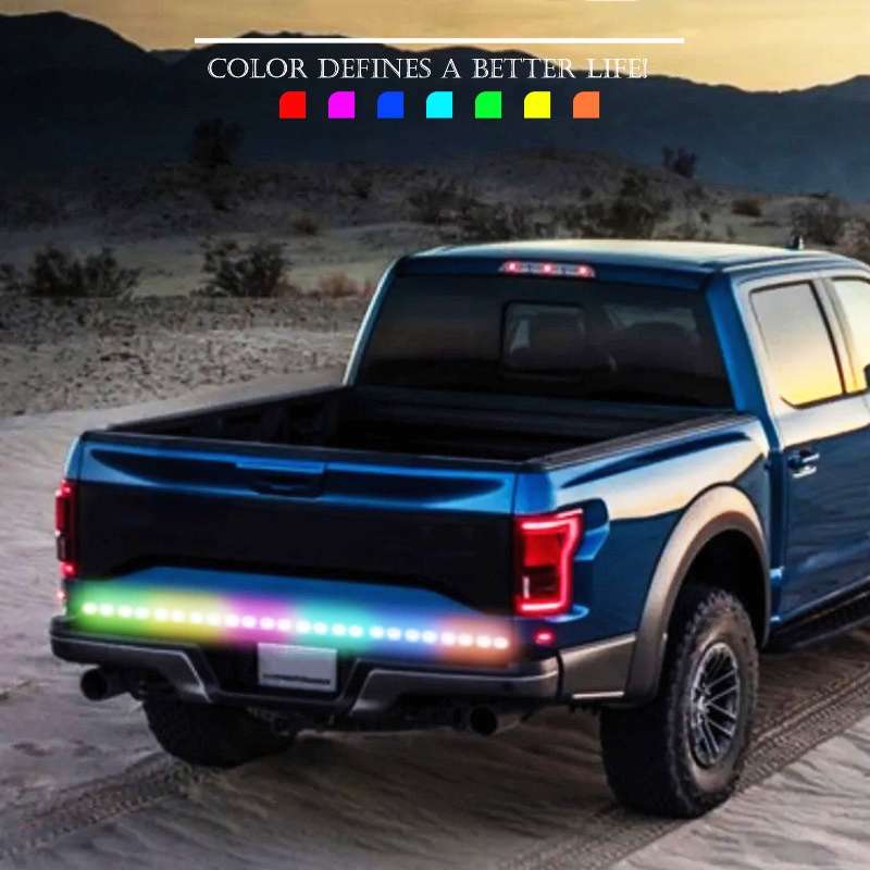 S20-200CM 200cm DC12V-24V Car Rear LED RGB Daytime Running Lights Strip Colorful Lamp