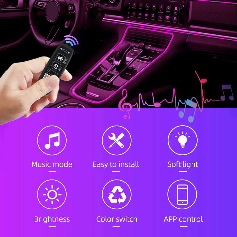 G101 3m Cigarette Lighter Car Colorful RGB Foot LED Atmosphere Light