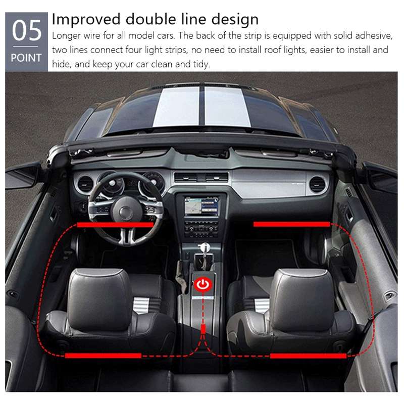 Y12 USB Car Colorful RGB Foot LED Atmosphere Light