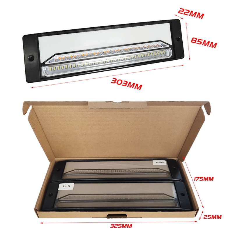 2 PCS Heavy-duty Truck Trailer 147LED Light Guide Three-color Brake Light (Transparent)
