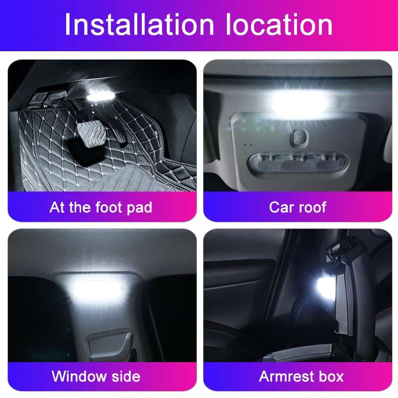 USB-C / Type-C Colorful Touch Switch Control Car Foot Hook And Loop Fastener Ambient Light