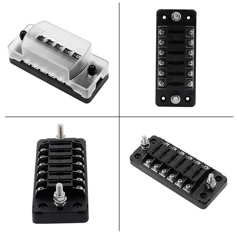 CS-978A1 FB1901 1 In 6 Out Independent Positive Negative Fuse Box without Fuse Piece for Auto Car Tr