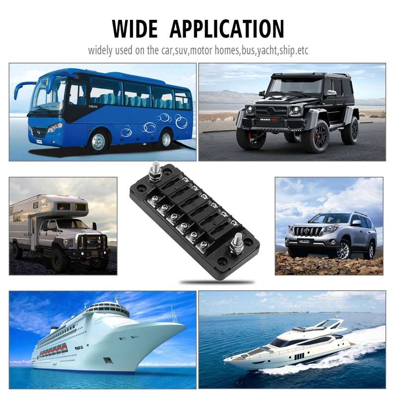 CS-978A1 FB1901 1 In 6 Out Independent Positive Negative Fuse Box without Fuse Piece for Auto Car Tr