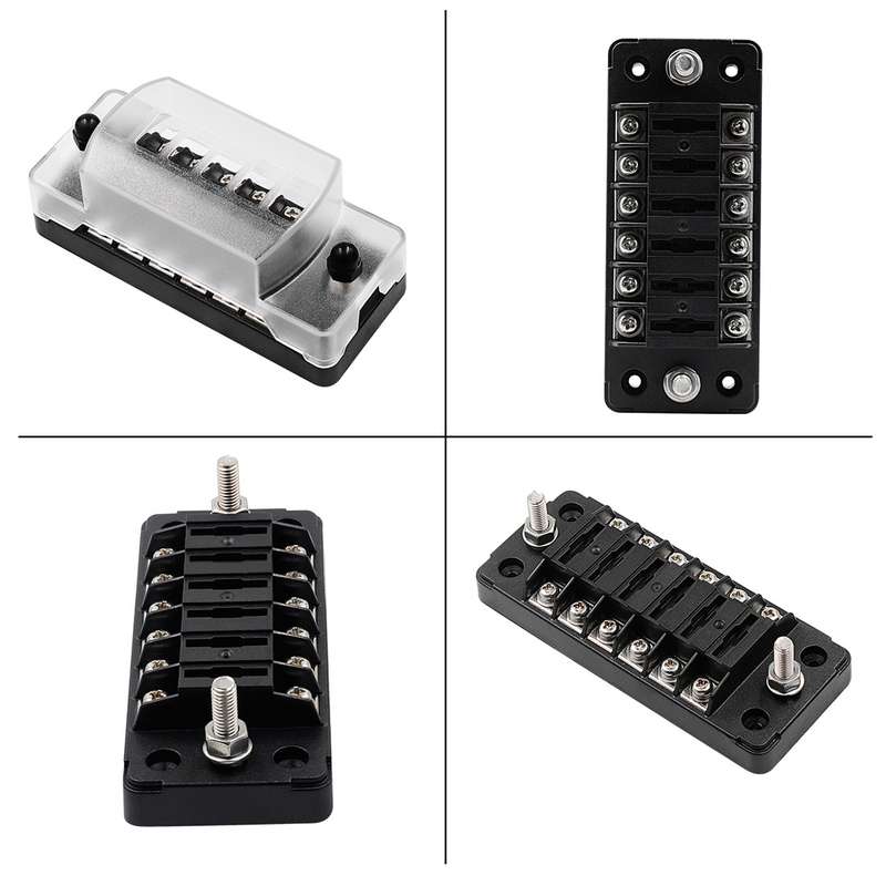 CS-979A1 FB1903 1 In 1 Out 6 Ways No Distinction Positive Negative Fuse Box without Fuse for Auto Ca