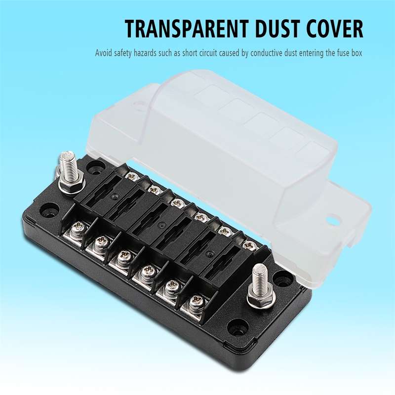 ZH-979A1 FB1903 1 In 1 Out 6 Ways No Distinction Positive Negative Fuse Box with 12 Fuses for Auto C