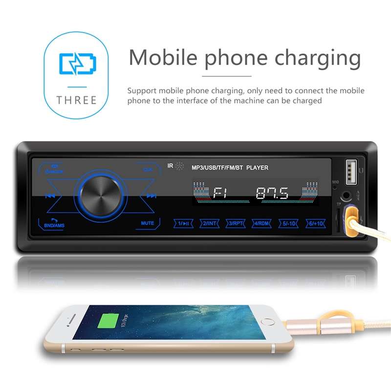 M10 12V Car Radio Receiver MP3 Player, Support Bluetooth Hand-free Calling / FM / USB / SD Card
