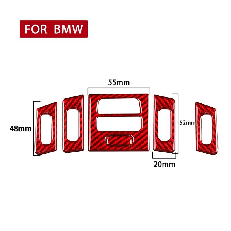 5 PCS Set for BMW 3 Series E90 High Matching Carbon Fiber Car Air Outlet Decorative Sticker,Left and