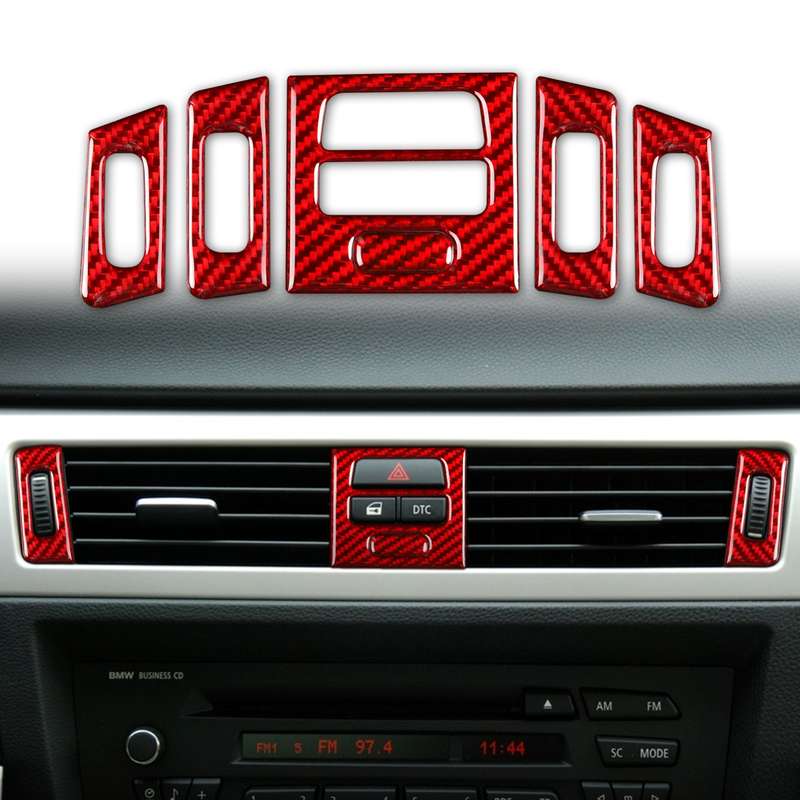5 PCS Set for BMW 3 Series E90 High Matching Carbon Fiber Car Air Outlet Decorative Sticker,Left and
