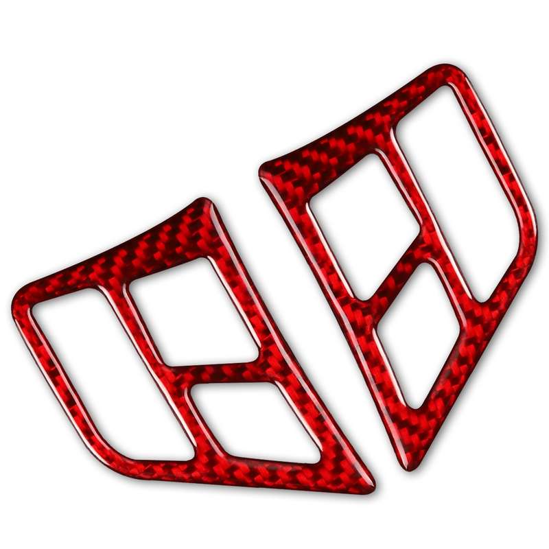 2 PCS Set for BMW 3 Series E90 Carbon Fiber Car Steering Wheel Button Frame Decorative Sticker,Left