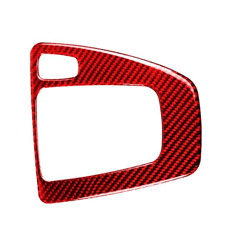 For BMW 3 Series E90 Carbon Fiber Car Gear Position Panel Decorative Sticker,Right Drive (Red)