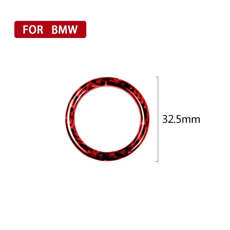 For BMW 3 Series E90 Carbon Fiber Car One-button Start Decorative Sticker, Left and Right Drive(Red)