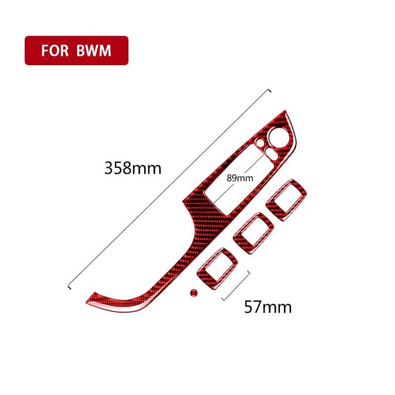 5 PCS Set For BMW 3 Series E90 Carbon Fiber Car Left Drive Window Lift Panel Decorative Sticker, Dia