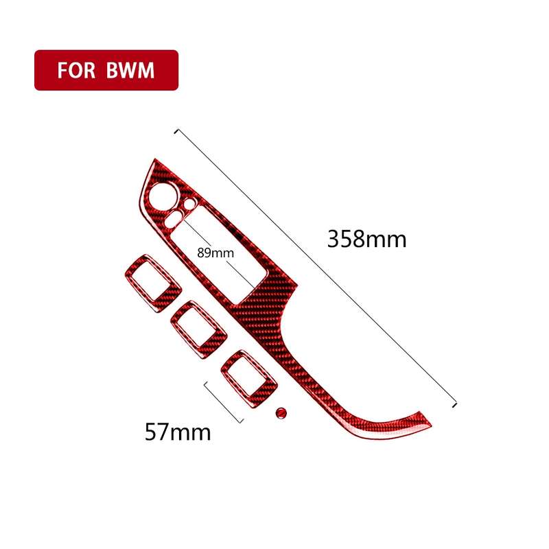 5 PCS Set For BMW 3 Series E90 Carbon Fiber Car Right Drive Window Lift Panel Decorative Sticker, Di