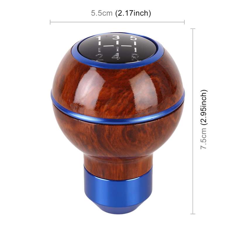 Universal Car Wood Texture Metal Gear Shift Knob (Blue)