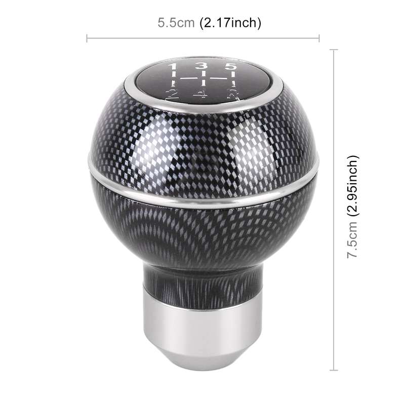Universal Car Carbon Fiber Texture Metal Gear Shift Knob (Silver)
