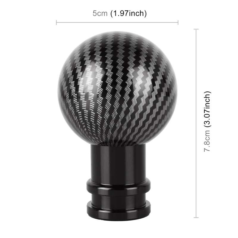 Universal Car Carbon Fiber Texture Metal Gear Shift Knob (Black)