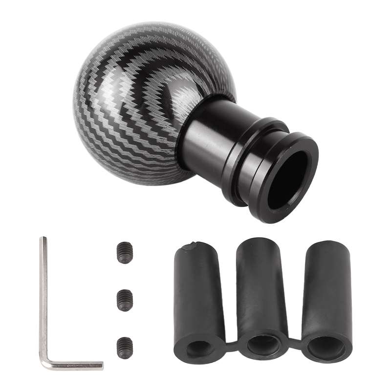 Universal Car Carbon Fiber Texture Metal Gear Shift Knob (Black)