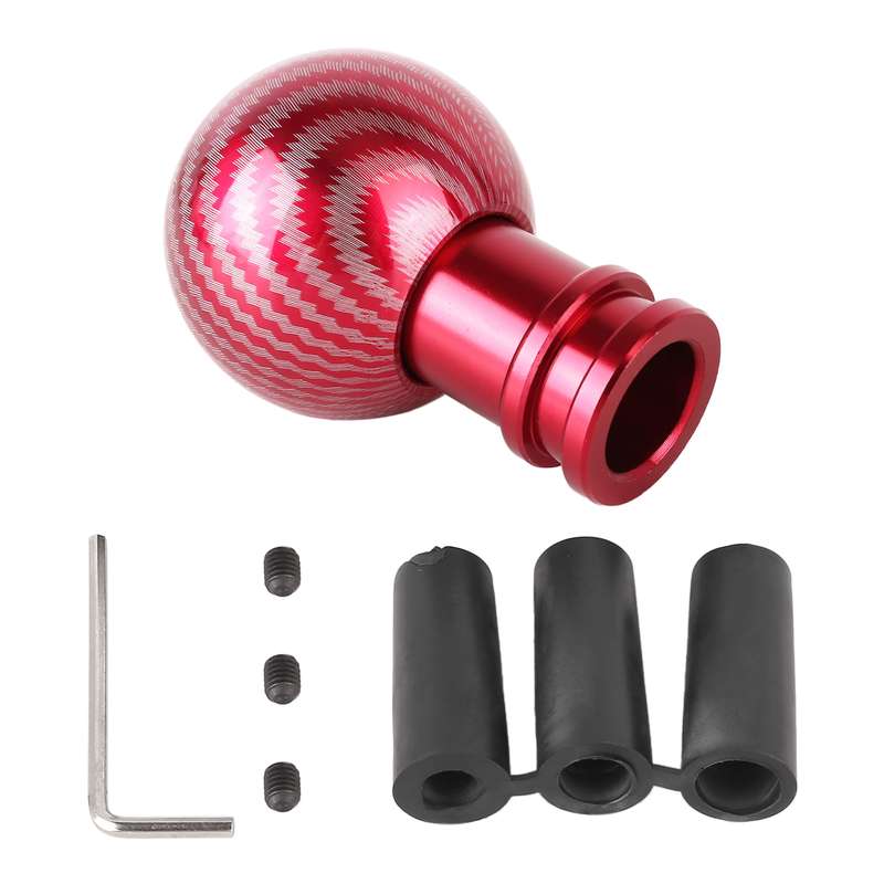 Universal Car Carbon Fiber Texture Metal Gear Shift Knob (Black)