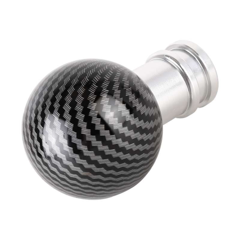 Universal Car Carbon Fiber Texture Metal Gear Shift Knob (Black)