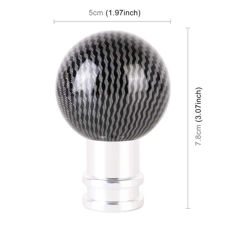 Universal Car Carbon Fiber Texture Metal Gear Shift Knob (Black)