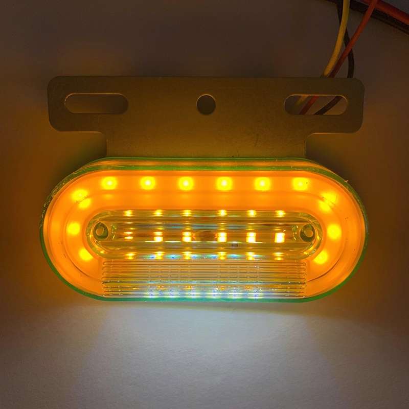 2 PCS 24V 12LED Car Oval Side Lamp (Red Light)
