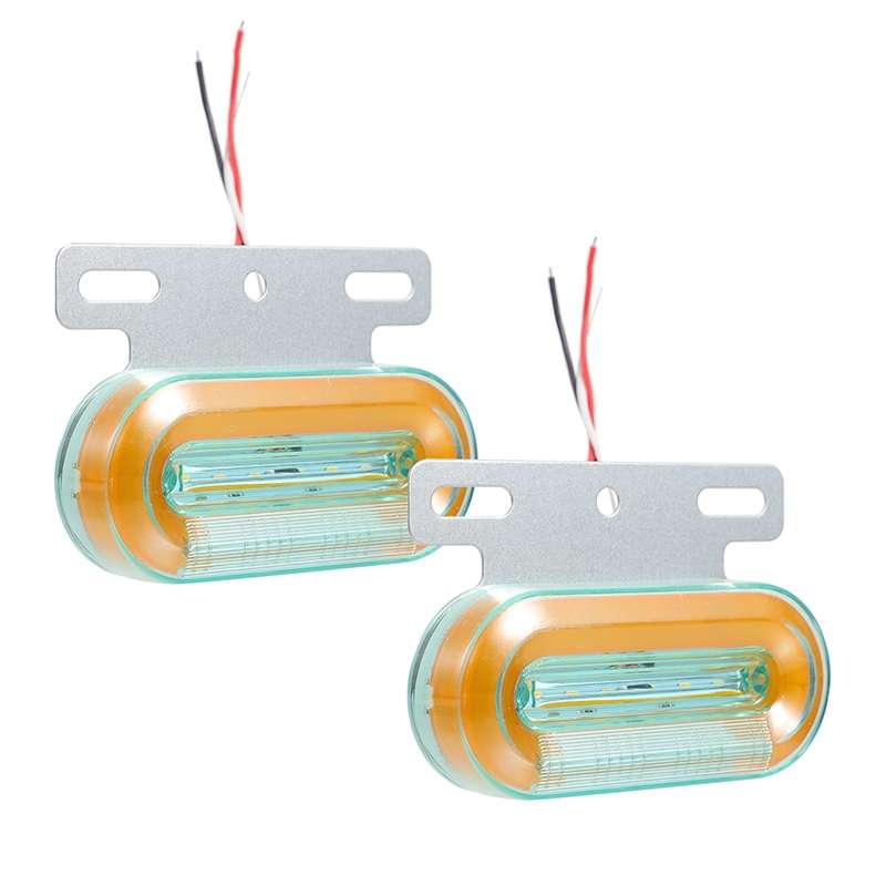 2 PCS 24V 12LED Car Oval Side Lamp (Red Light)