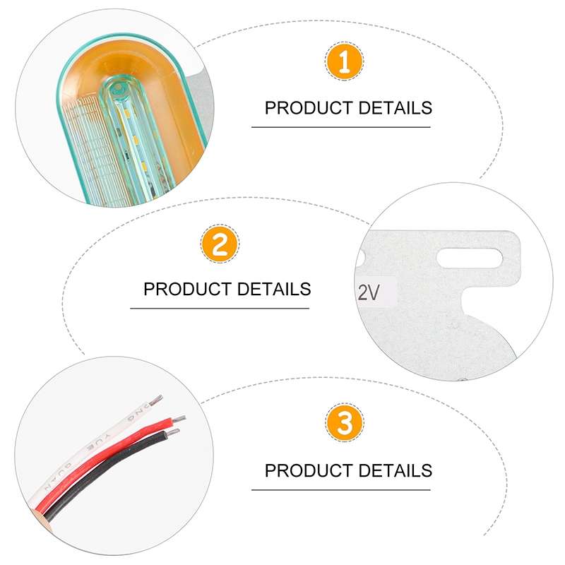 2 PCS 24V 12LED Car Oval Side Lamp (Red Light)