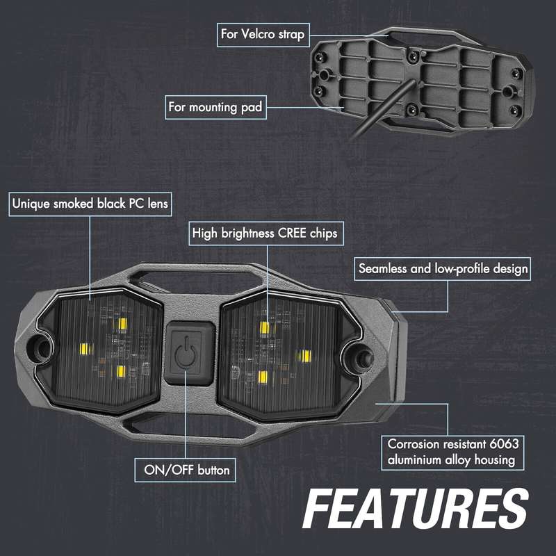 For UTV ATV Polaris RZR Golf Cart Motorcycle LED Guard Bar Light