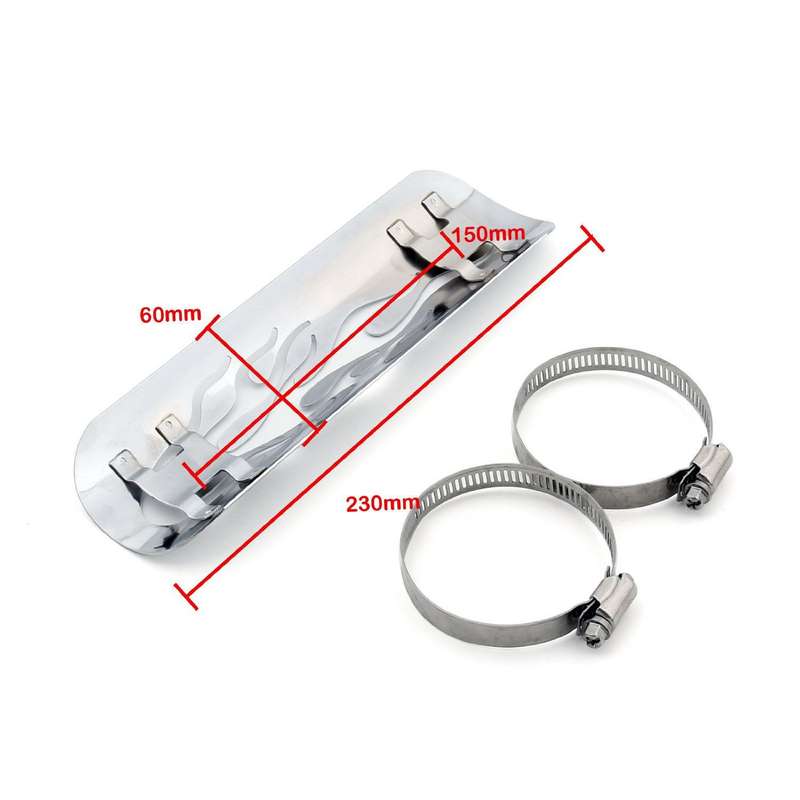 Motorcycle Modification Accessories Universal Retro Exhaust Pipe Heat Shield (Black)