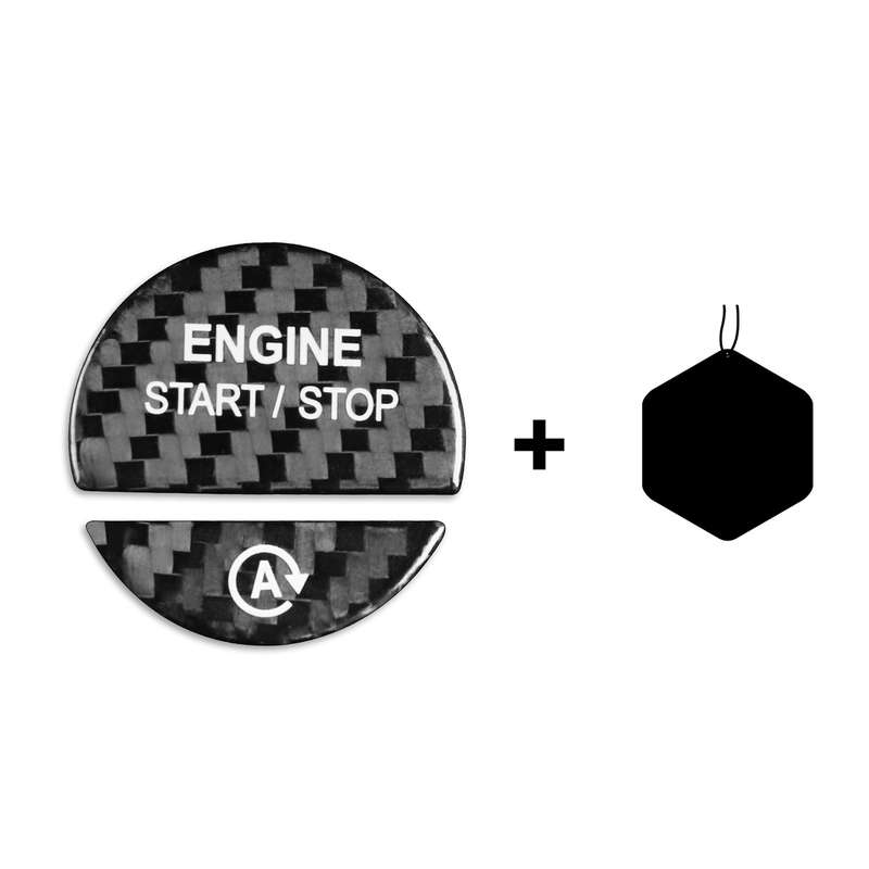 For Mercedes-Benz C/S Class 2022 Style Car Carbon Fiber One-click Start Button Decorative Sticker,Le