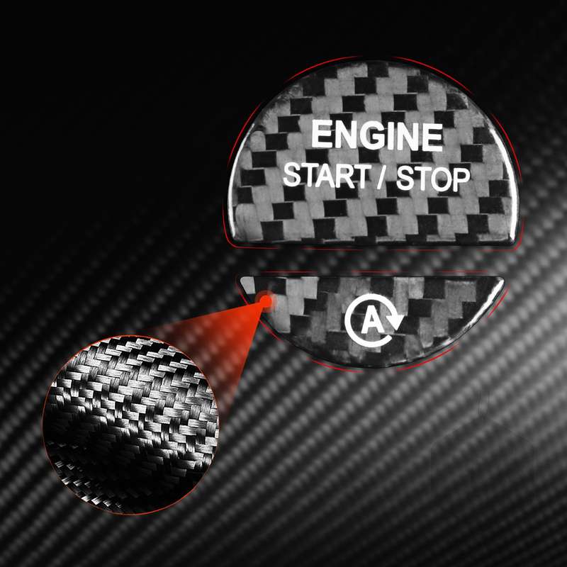 For Mercedes-Benz C/S Class 2022 Style Car Carbon Fiber One-click Start Button Decorative Sticker,Le