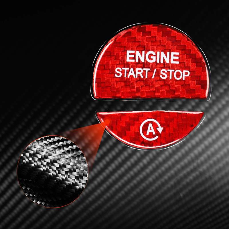 For Mercedes-Benz C/S Class 2022 Style Car Carbon Fiber One-click Start Button Decorative Sticker,Le