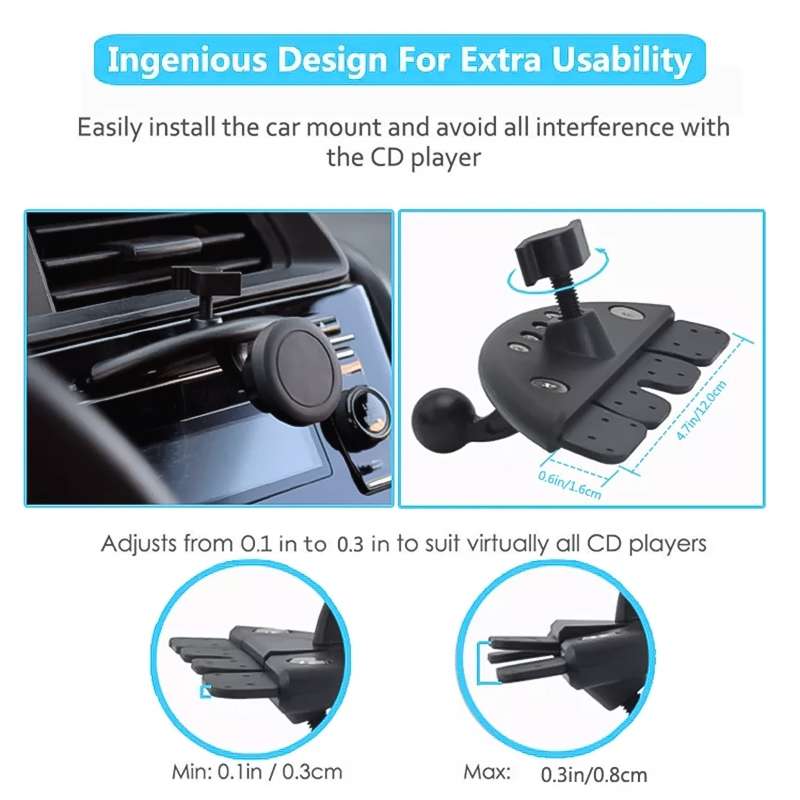 Carbon Fiber Strong Magnet Car Rear Mirror Navigation Phone Holder