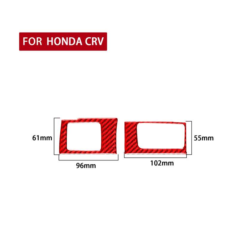 2 PCS Set for Honda CRV 2007-2011 Carbon Fiber Car Central Control Card Box Panel Decorative Sticker