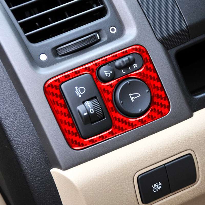 For Honda CRV 2007-2011 Car Carbon Fiber Rear Mirror Adjustment Switch Frame Decorative Sticker, Lef