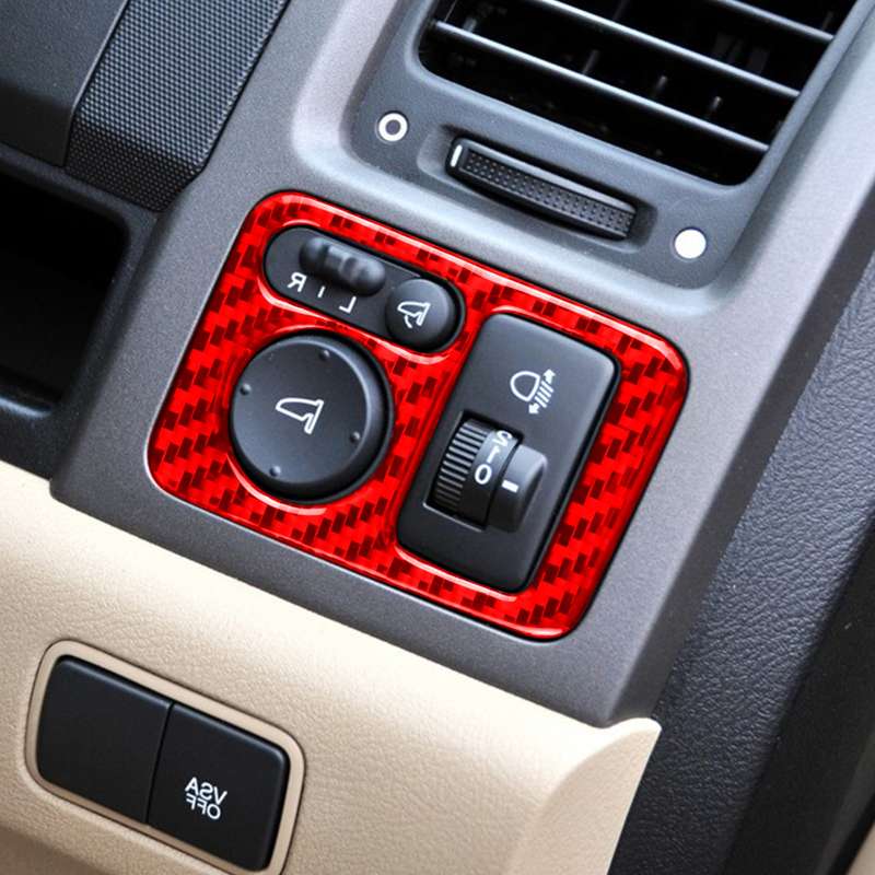 For Honda CRV 2007-2011 Car Carbon Fiber Rear Mirror Adjustment Switch Frame Decorative Sticker, Rig