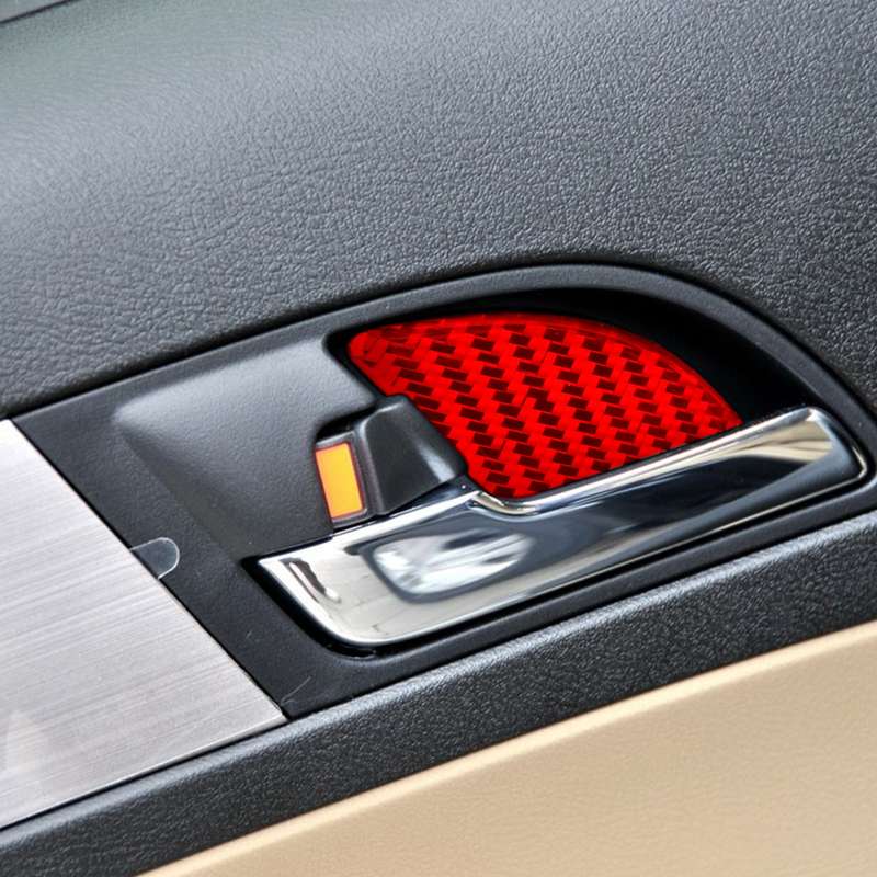 4 PCS Set for Honda CRV 2007-2011 Carbon Fiber Car Inner Door Bowl Patch Decorative Sticker,Left and