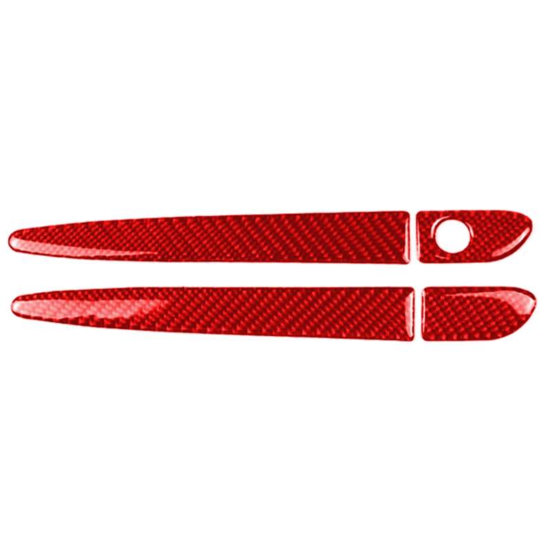 Car Carbon Fiber without Hole Outside Door Handle Decorative Sticker for Mazda CX-5 2017-2018, Left
