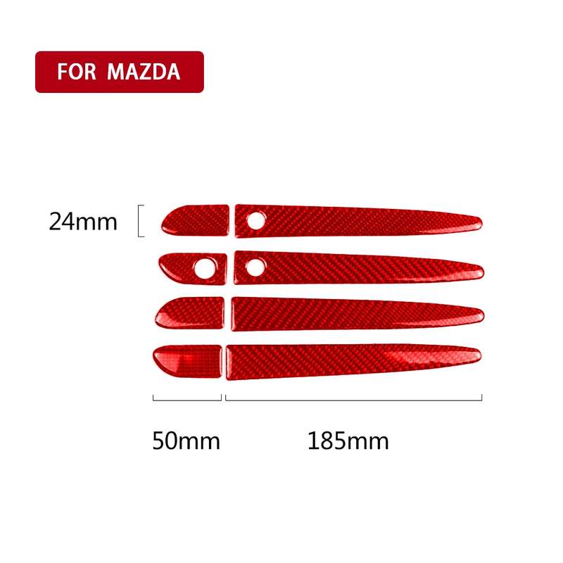Car Carbon Fiber with Hole Outside Door Handle Decorative Sticker for Mazda CX-5 2017-2018, Right Dr