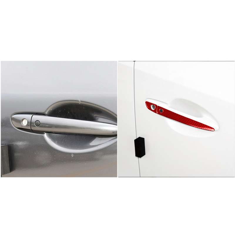 Car Carbon Fiber with Hole Outside Door Handle Decorative Sticker for Mazda CX-5 2017-2018, Right Dr